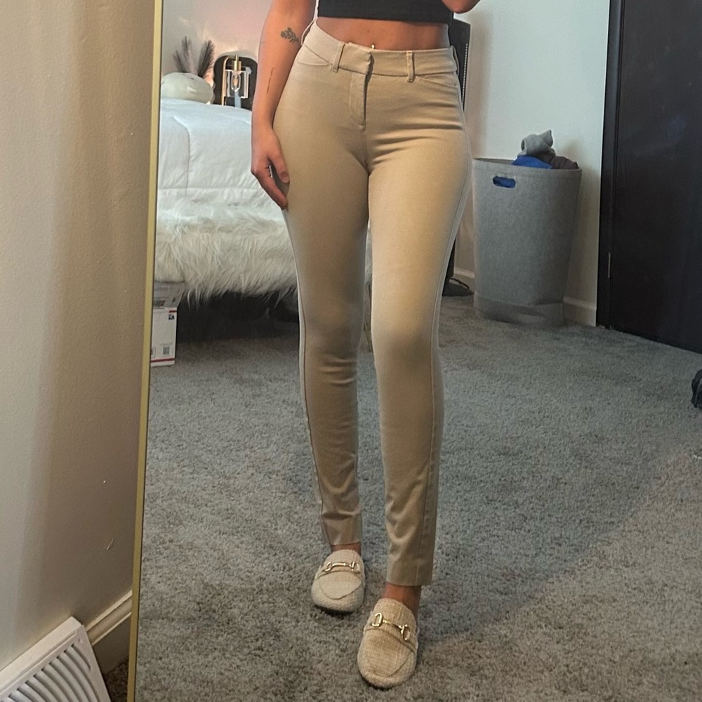 Old Navy Tan High-Rise Skinny Pixie Work Pants